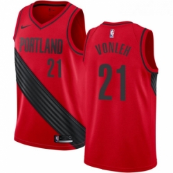 Youth Nike Portland Trail Blazers 21 Noah Vonleh Swingman Red Alternate NBA Jersey Statement Edition