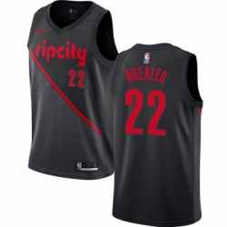 Youth Nike Portland Trail Blazers 22 Clyde Drexler Swingman Black NBA Jersey 2018 19 City Edition 