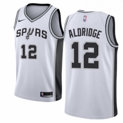 Mens Nike San Antonio Spurs 12 LaMarcus Aldridge Swingman White Home NBA Jersey Association Edition