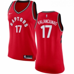 Womens Nike Toronto Raptors 17 Jonas Valanciunas Swingman Red Road NBA Jersey Icon Edition