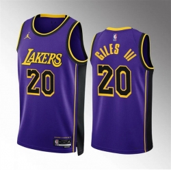 Men Los Angeles Lakers 20 Harry Giles Iii Purple Statement Edition Stitched Basketball Jersey