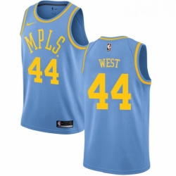 Womens Nike Los Angeles Lakers 44 Jerry West Authentic Blue Hardwood Classics NBA Jersey