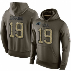 NFL Nike Carolina Panthers 19 Russell Shepard Green Salute To Service Mens Pullover Hoodie