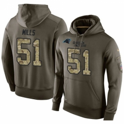NFL Nike Carolina Panthers 51 Sam Mills Green Salute To Service Mens Pullover Hoodie