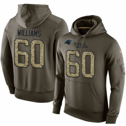 NFL Nike Carolina Panthers 60 Daryl Williams Green Salute To Service Mens Pullover Hoodie