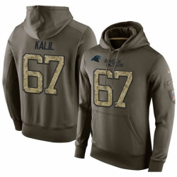 NFL Nike Carolina Panthers 67 Ryan Kalil Green Salute To Service Mens Pullover Hoodie