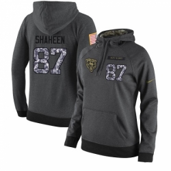 NFL Womens Nike Chicago Bears 87 Adam Shaheen Stitched Black Anthracite Salute to Service Player Performance Hoodie