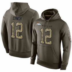 NFL Nike Denver Broncos 12 Paxton Lynch Green Salute To Service Mens Pullover Hoodie