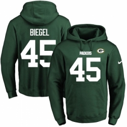 NFL Mens Nike Green Bay Packers 45 Vince Biegel Green Name Number Pullover Hoodie