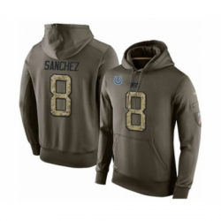 Football Indianapolis Colts 8 Rigoberto Sanchez Green Salute To Service Mens Pullover Hoodie