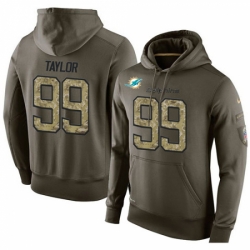 NFL Nike Miami Dolphins 99 Jason Taylor Green Salute To Service Mens Pullover Hoodie