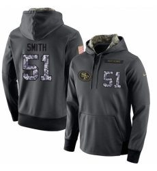 NFL Mens Nike San Francisco 49ers 51 Malcolm Smith Stitched Black Anthracite Salute to Service Player Performance Hoodie