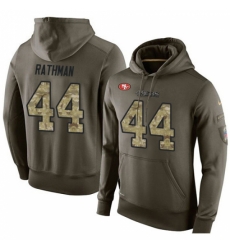 NFL Nike San Francisco 49ers 44 Tom Rathman Green Salute To Service Mens Pullover Hoodie