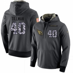 NFL Mens Nike Arizona Cardinals 40 Pat Tillman Stitched Black Anthracite Salute to Service Player Performance Hoodie