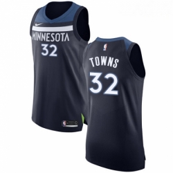 Mens Nike Minnesota Timberwolves 32 Karl Anthony Towns Authentic Navy Blue Road NBA Jersey Icon Edition