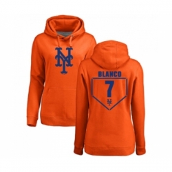 Baseball Women New York Mets 7 Gregor Blanco Orange RBI Pullover Hoodie