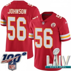 2020 Super Bowl LIV Youth Nike Kansas City Chiefs #56 Derrick Johnson Red Team Color Vapor Untouchable Limited Player NFL Jersey