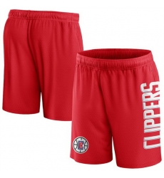 Men Los Angeles Clippers Red Post Up Mesh Shorts 