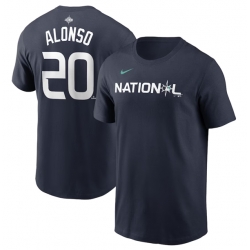 Men New York Mets 20 Pete Alonso Navy 2023 All Star Name Number T Shirt