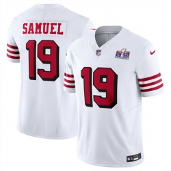 Men San Francisco 49ers 19 Deebo Samuel New White 2023 F U S E  Vapor Untouchable Limited Stitched Football 2024 Super Bowl LVIII Jersey