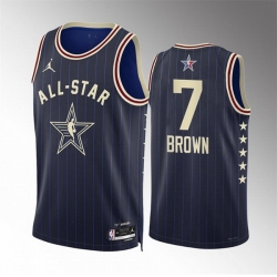 Men 2024 All Star 7 Jaylen Brown Navy Stitched Basketball Jersey